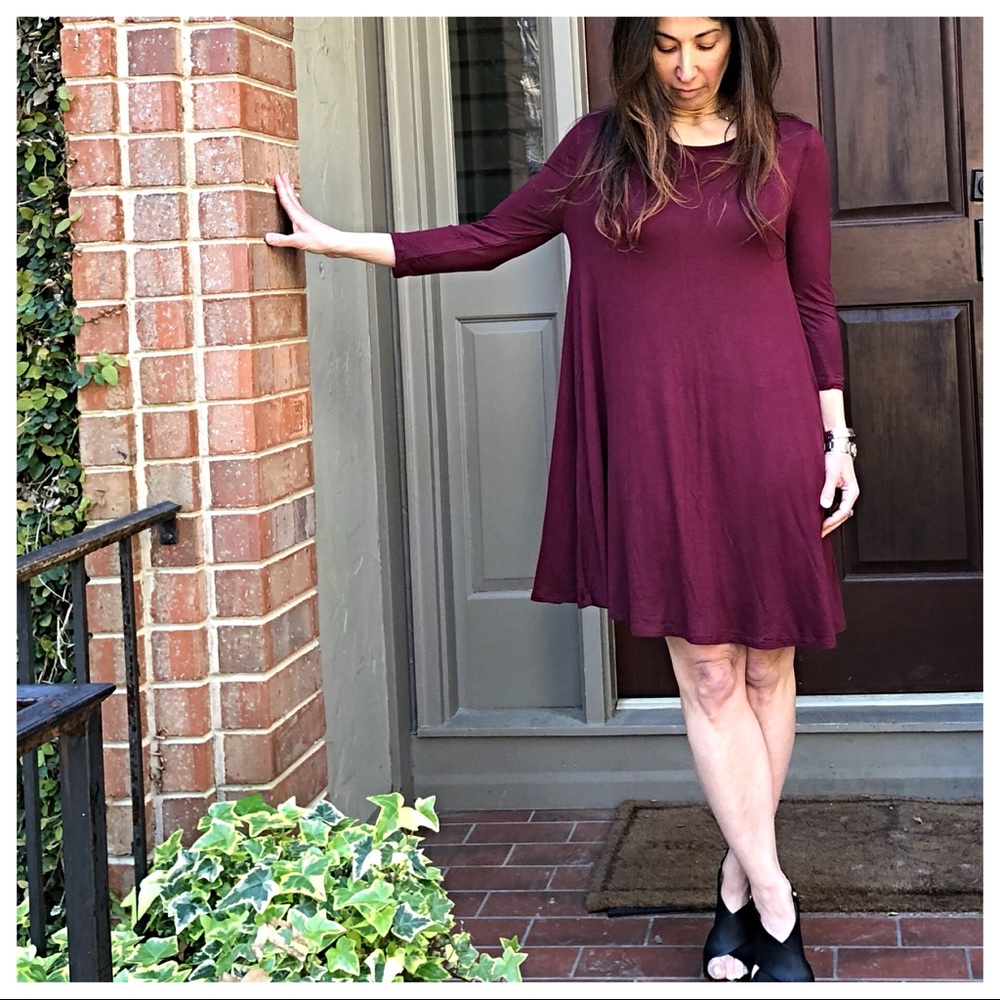 ✨LAST ONE✨ 3/4 sleeves flared swing tunic dress - Picture 5 of 8